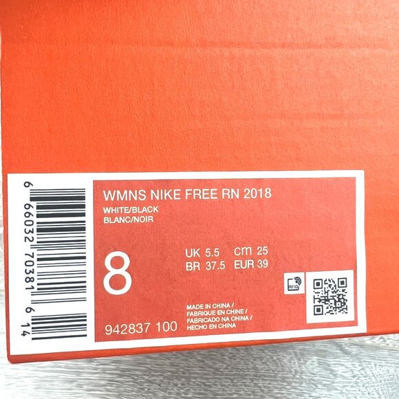 Nike Free RN 2018 Women's Running Shoes Size 8 White NEW - Picture 14 of 14